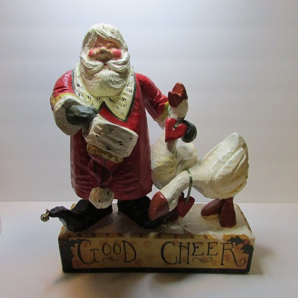 house of hatten Other - vtg House of Hatten 1998 Good Cheer Santa with 2 geese large Christmas figure